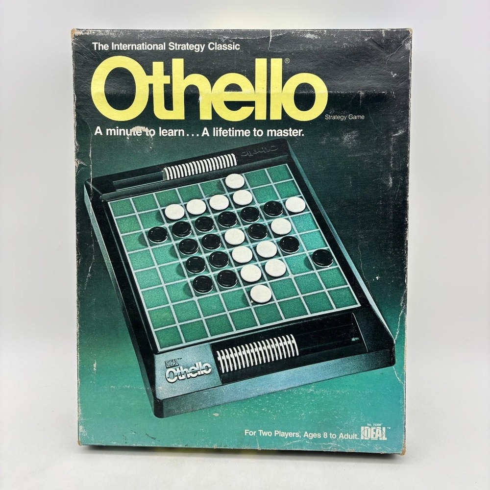 Vintage Othello Board Game COMPLETE 1984 Ideal 4435 Strategy Classic Black White
